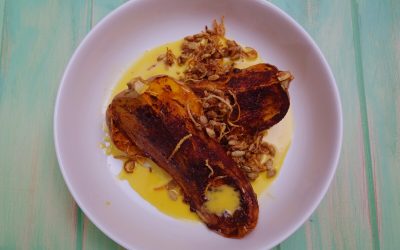 Cinnamon Roasted Pumpkin with Candied Orange Peel and Toasted Pepitas