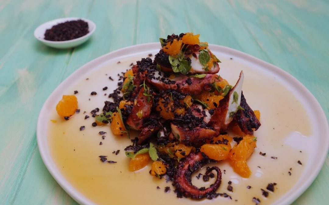 4112 Octopus, Mandarins, Oregano and Olives - Feature Image Recipe - My Market Kitchen