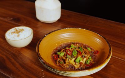 Ginger Caramel Rockling and Pork Belly