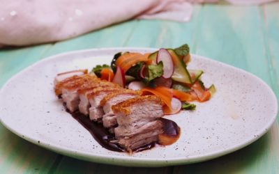 Crispy Pork Belly with Ribbon Salad