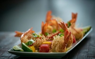 Wasabi Prawns Mango and Watermelon Salad