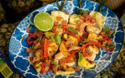 Prawn, Pineapple and Haloumi Cheese Skewers