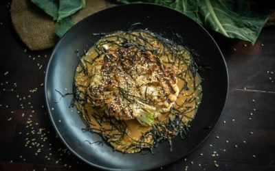Cauliflower Steaks with Miso Sauce
