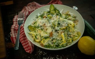Zucchini and Goats Curd Salad