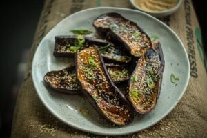 5086 Sticky Eggplant with Sake, Miso and Sesame - FEATURE
