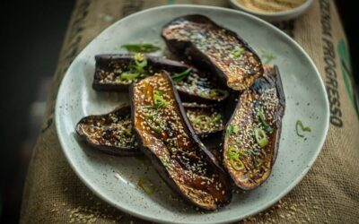 Sticky Eggplant with Sake, Miso and Sesame