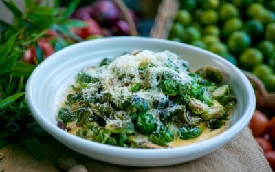 Deep Fried Brussel Sprouts with Parmesan Custard