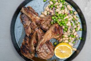 6071 BBQ Lamb Cutlets with a Cannellini Bean, Tarragon and Pea Cress Salad (Coonawarra) 6 - HEADER