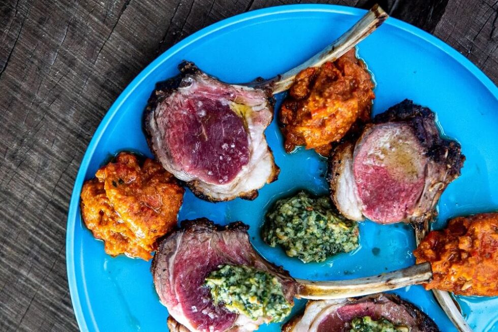 Lamb Cutlets, Romesco Sauce and Pesto My Market Kitchen