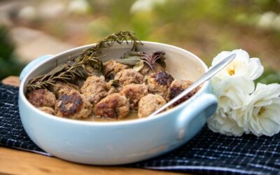 Pork Meatballs in White Wine and Sage