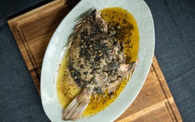 Baked John Dory with Caper Butter Sauce