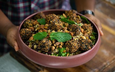 Cranberry & Ancient Grain Salad with Fried Feta