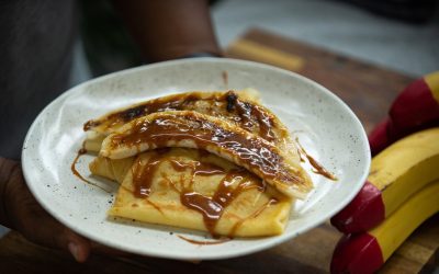 Banana Crepes with Banana Caramel