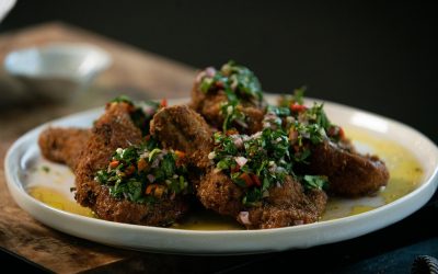Crumbed Lamb Cutlet with Chimichurri Sauce