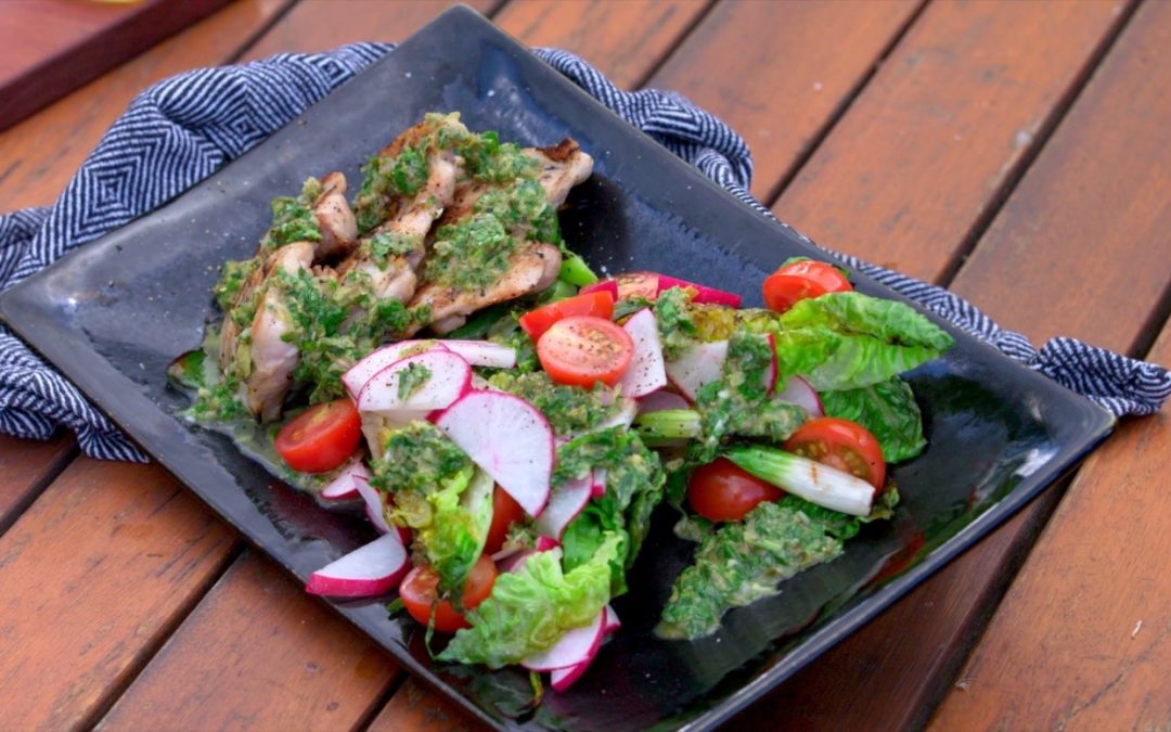 Grilled Chicken Thigh Charred Salad