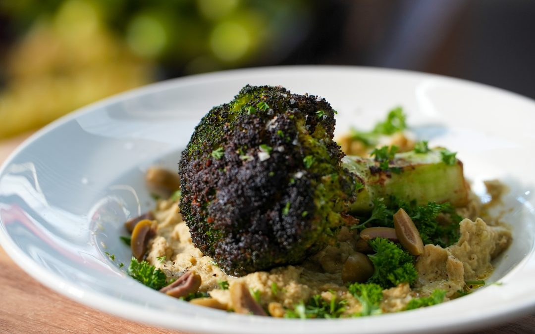 Broccoli Steak with Olive & Butter Bean Purée