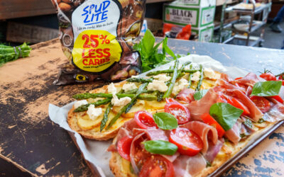 Potato-Topped Focaccia with Mozzarella, Prosciutto & Fresh Toppings