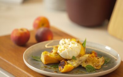 Burrata with Grilled Peaches